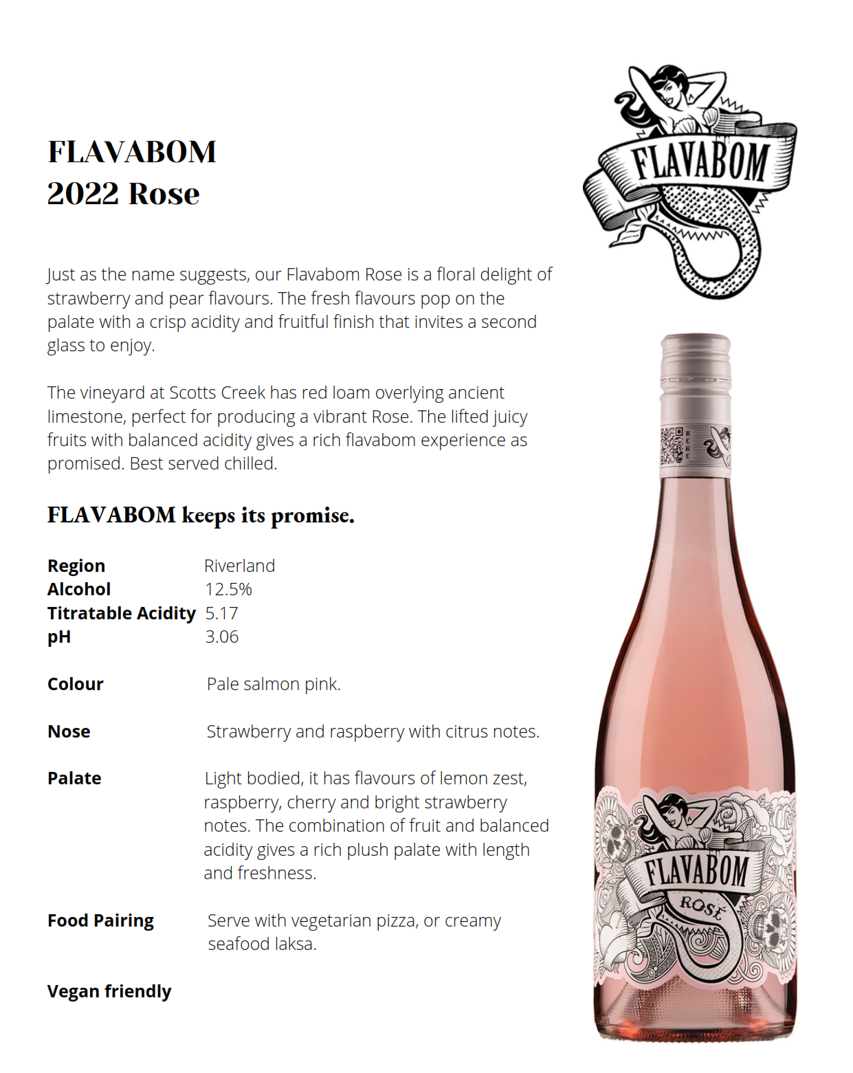 Flavabom Rose Wine 750ml (Australia)