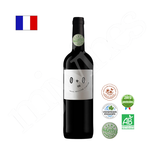 0+0 Rouge AOP Cotes Du Marmandais Sulphate Free Red Wine 750ml (France)